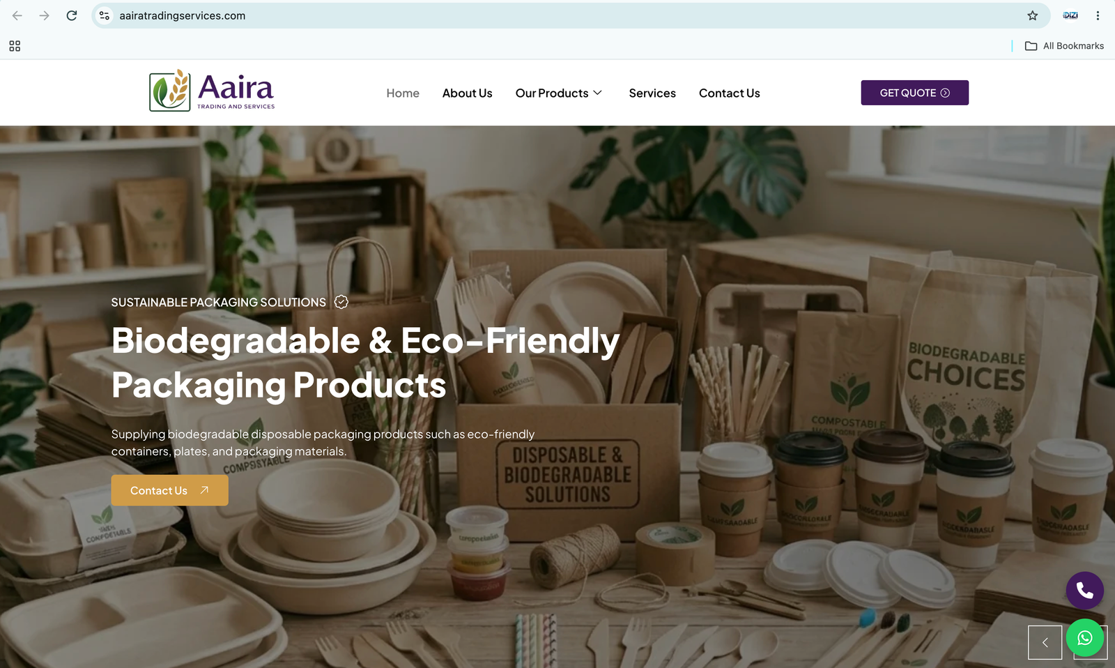 Aaira Trading and Services – Corporate Website